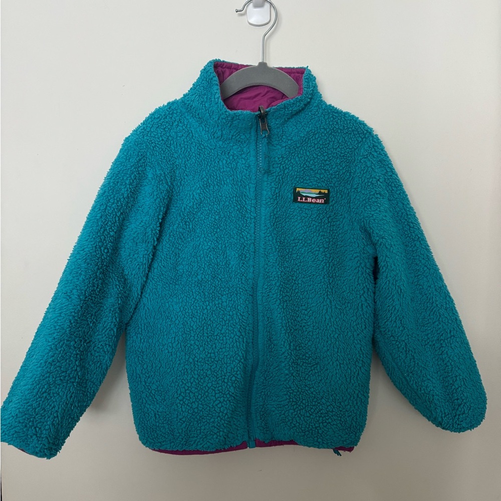 Girls L.L.Bean Reversable Fleece Windbreaker Jacket Size 4